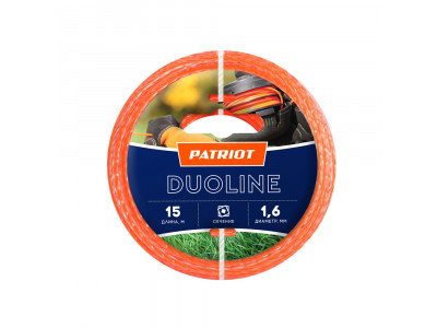 Леска Duoline D 1,6 мм L 15 м (скрученный квадрат, двухцветная) Patriot