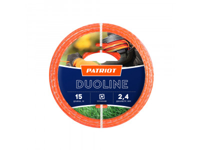 Леска Duoline D 2,4 мм L 15 м (скрученный квадрат, двухцветная) Patriot