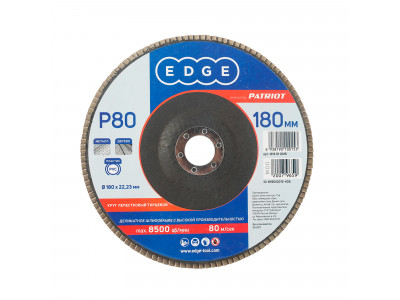 Круг лепестковый торцевой (180х22.23 мм, P80) Patriot 