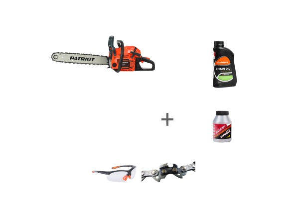 Пила цепная бензиновая Patriot PT 5220 + масло G-Motion Chain Oil + масло Power Active + цепь 21BPE-76E + очки PPG 11 в подарок!